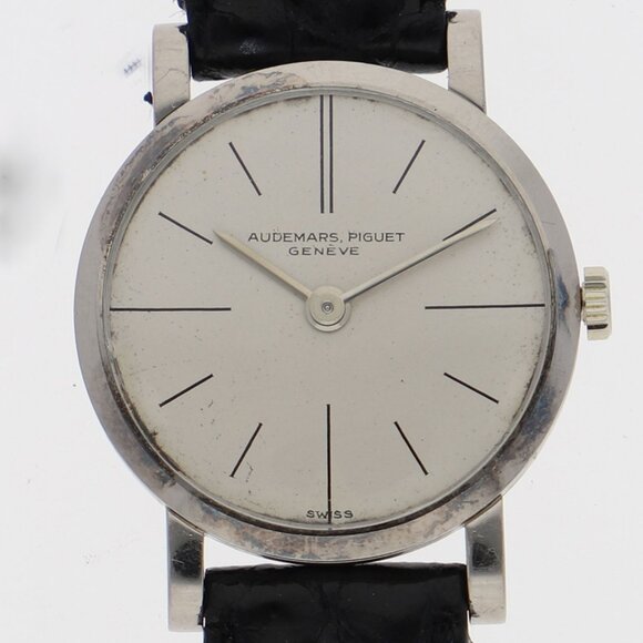 WATCH AUDEMARS PIGUET round Silver WG/leather MN - Picture 1 of 7